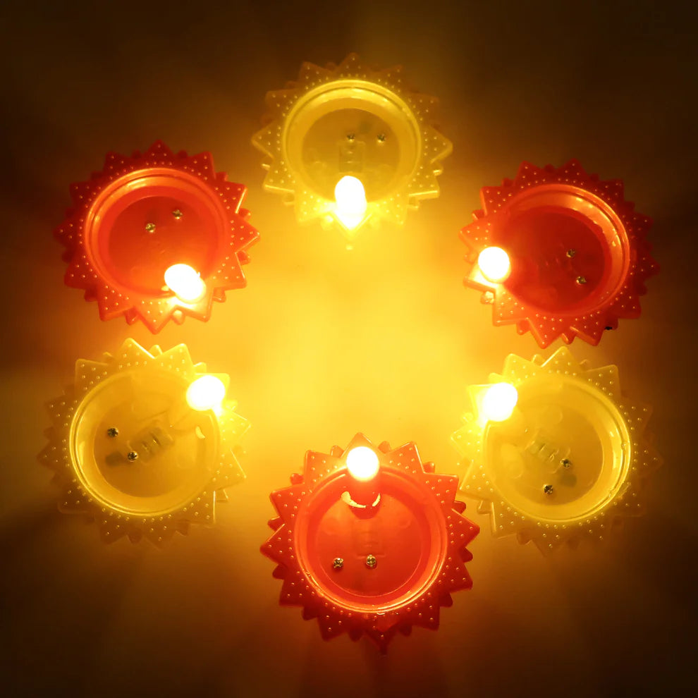 Water Sensor LED Diya Set - 6 Piece