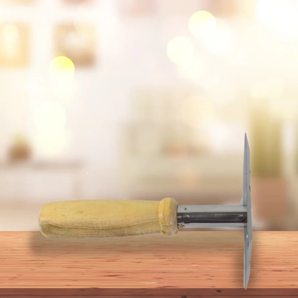 Square Shape Stainless Steel Potato Masher With Wooden Handle