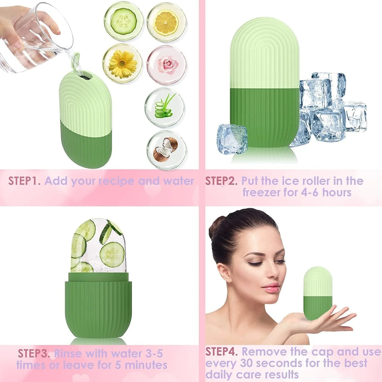 Silicone Ice Roller for Face & Eye Massager (Reusable)