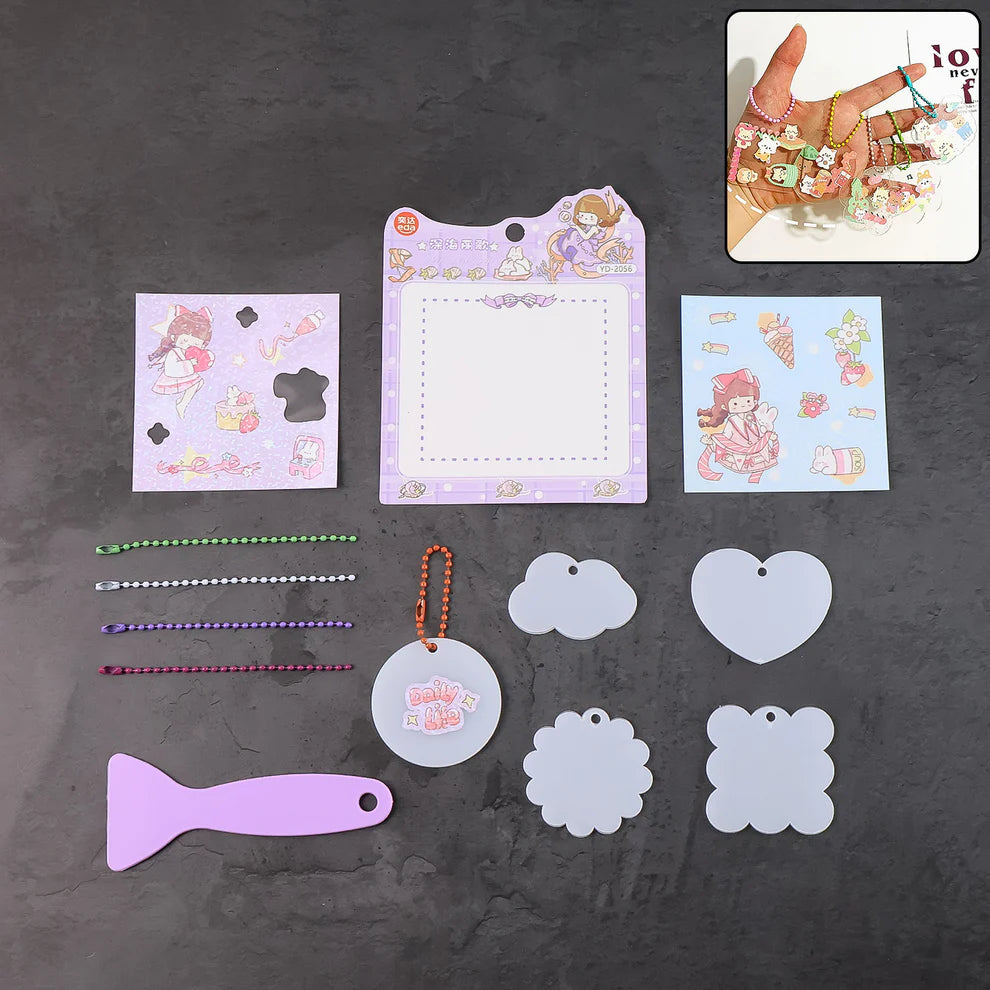 DIY Shrink Art Keychain Making Kit for Kids