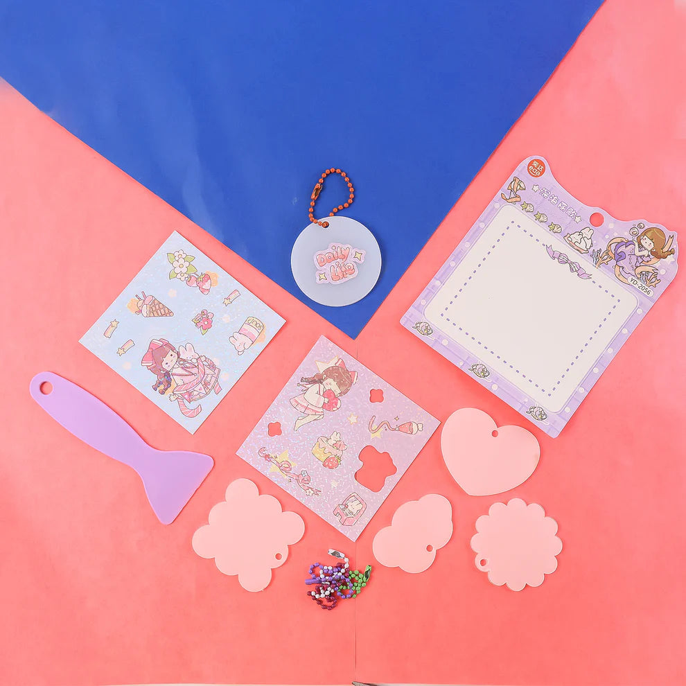 DIY Shrink Art Keychain Making Kit for Kids