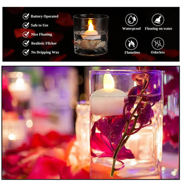 Flameless LED Floating Candles - Set of 12
