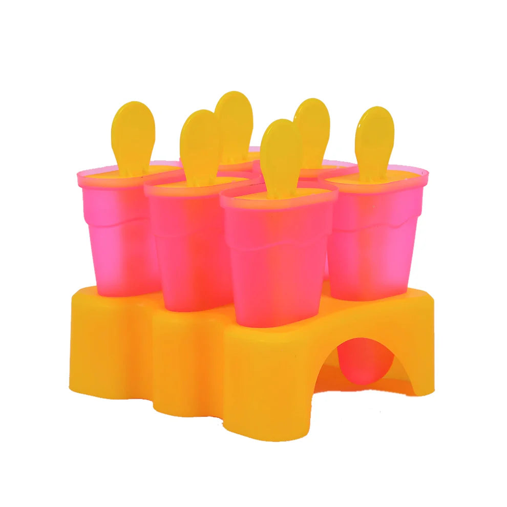 Kulfi Maker Moulds Set Plastic Set of 6 pcs For Freezer Use