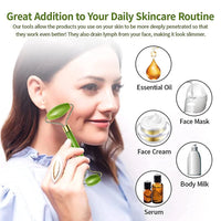 Jade Face Roller Set + Gua Sha Stone