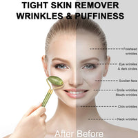 Jade Face Roller Set + Gua Sha Stone