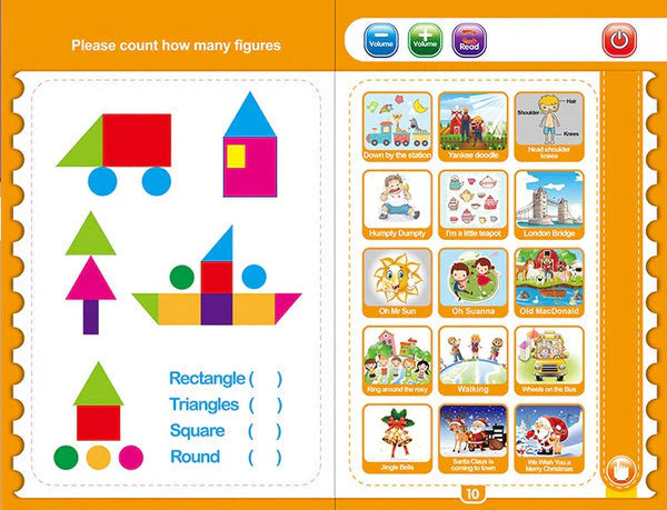 Interactive Kids Learning Book - Designed To Teach Alphabets, Numbers, Animals, Colors And More.