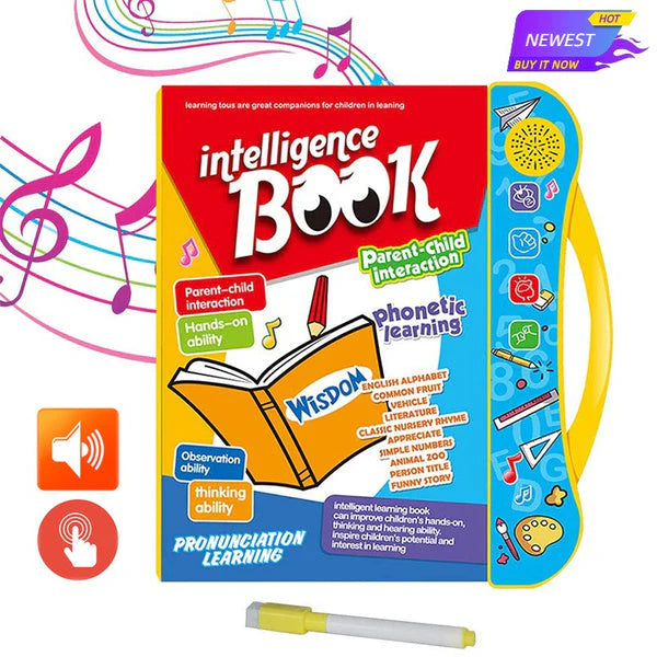 Interactive Kids Learning Book - Designed To Teach Alphabets, Numbers, Animals, Colors And More.