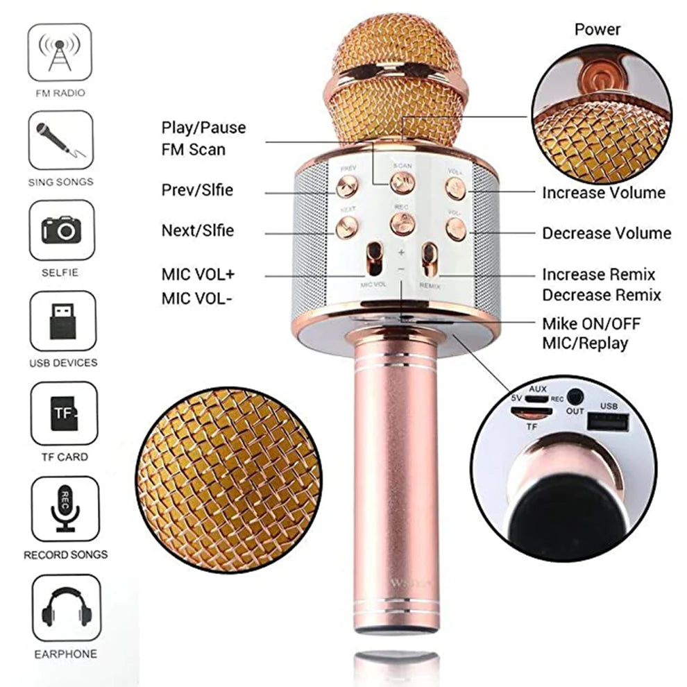 Wireless Bluetooth Karaoke Microphone